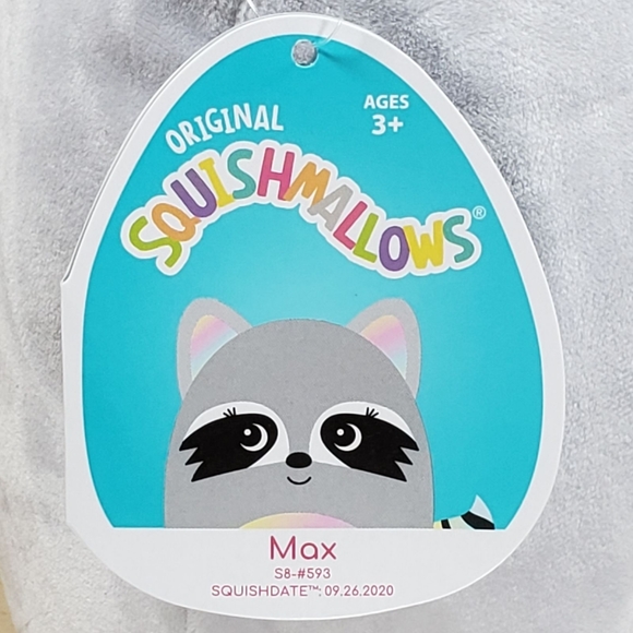 Squishmallow Max the Raccoon 8" UltraSoft Stuffed Animal Toy Plush NWT - Picture 5 of 6